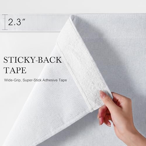 NICETOWN 100% Blackout Linen Outdoor Curtains Windproof 84" L White 2 PCs - Image 3