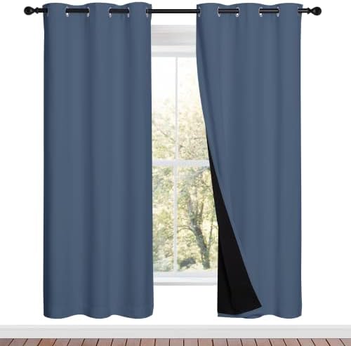 NICETOWN Full Shade Curtain Panels 72 inches Long, Pair of Energy Smart & Noise by NICETOWN