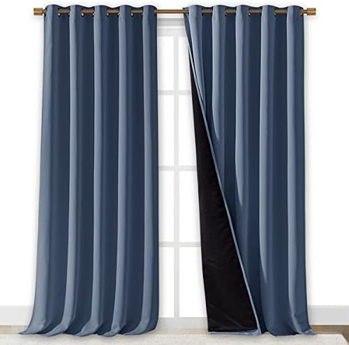 NICETOWN 100% Blackout Curtains 95 inches Long, Pair of Energy Smart & Noise - Image 2