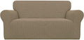 Easy-Going Stretch Oversized Loveseat Couch Covers Washable Tan by Easy-Going