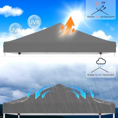 10x10ft Pop Up Canopy Tent, Heavy Duty Waterproof Folding Tent - Image 6