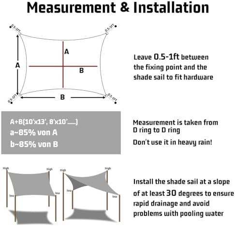 LOVE STORY Custom Size 8' x 16' Waterproof Sun Shade Sail - Image 2