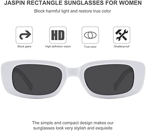 JASPIN Rectangle Sunglasses for Women Men Y2k Sun Glasses UV Protection - Image 5