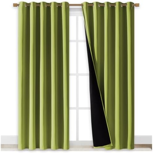 NICETOWN 100% Blackout Window Curtain Panels, Fresh Green, Cold and Full Light - Image 2