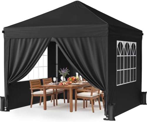 10x10 Pop Up Canopy Tent with 4 Sidewalls, Portable Outdoor Shelter by Vinabilia