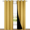 NICETOWN Bright Yellow Full Shade Curtain Panels, Pair of Thermal Insulated & by NICETOWN