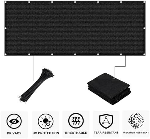COOLBOYS Customized 3.3'x20' Black Balcony Privacy Screen Fence Cover - Image 2