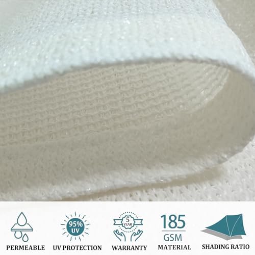 Shade&Beyond 5'X12' Sun Shade Sail White Rectangle - Image 3