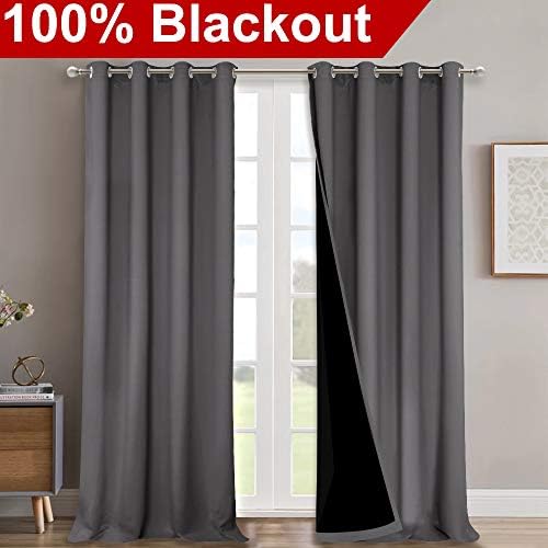 NICETOWN Gray Blackout Curtains - Image 2