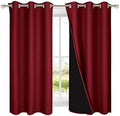 NICETOWN 100% Blackout Curtains 54 inches Long, Burgundy Red, 1 Pair, 42 inches by NICETOWN