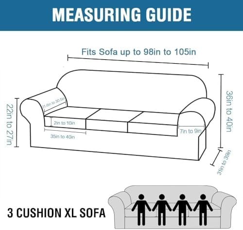 H.VERSAILTEX Modern Velvet Plush 4 Piece High Stretch Sofa Slipcover Cover - Image 2
