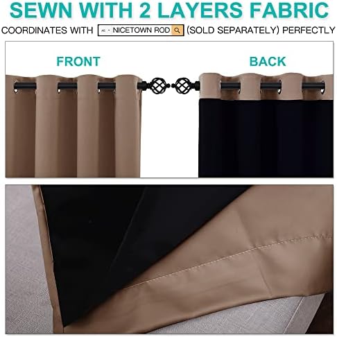 NICETOWN Bedroom Full Blackout Curtain Panels, Super Thick Insulated Window - Image 5