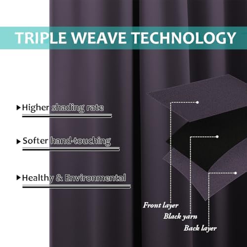 NICETOWN 100% Blackout Lined Curtains, 1 Pair, 2 Thick Layers Completely - Image 6