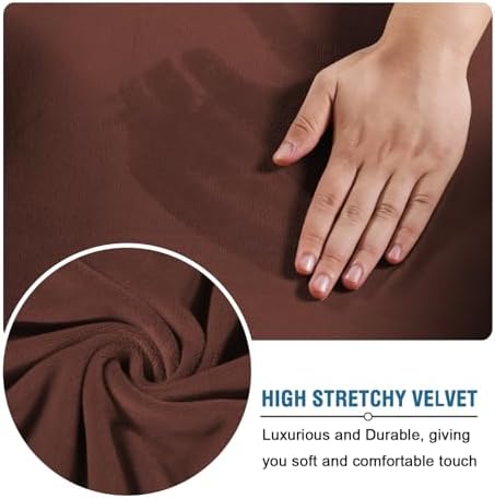 H.VERSAILTEX Real Velvet Plush 3 Piece Stretch Sofa Covers Couch Covers - Image 5