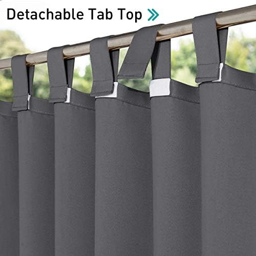 NICETOWN Outdoor Curtain for Patio Waterproof 95 inch Length, Sticky Tab Top - Image 6