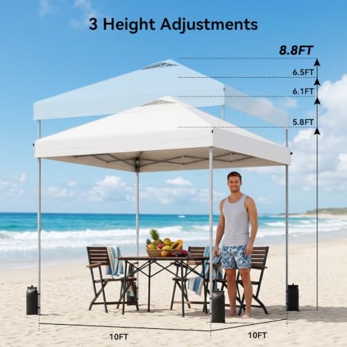 10x10 Pop Up Canopy with Sidewall, Instant Canopy Tent with Organizer Pockets - Image 4