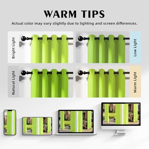 Set of 4 Outdoor Curtains for Patio Waterproof, Breathable Grommet Panels for - Image 5
