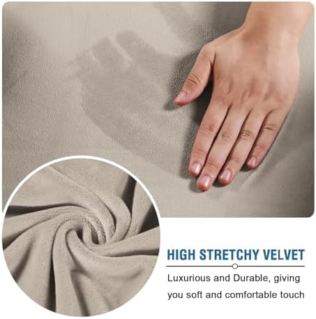 H.VERSAILTEX Real Velvet Plush 3 Piece Stretch Sofa Covers Couch Covers - Image 5