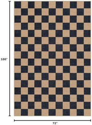 Lahome Checkered Easy Jute 6x9 Area Rugs, Outdoor Patio Rug Washable - Image 2