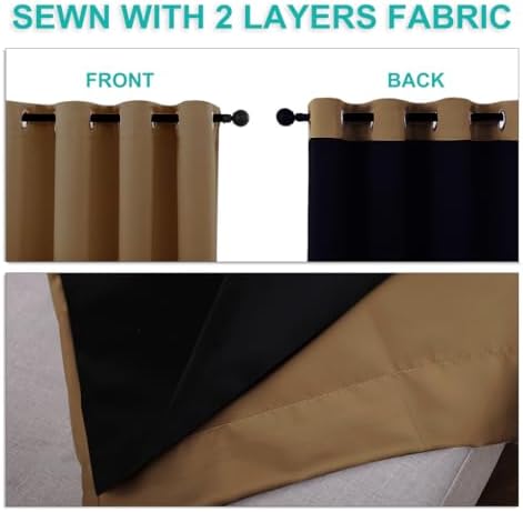 NICETOWN 100% Blackout Window Curtain Panels, 2 Pieces, 70-inch Wide Per Panel - Image 4