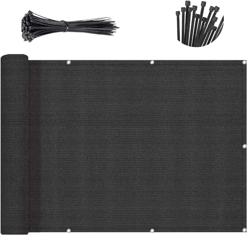 SUNNY GUARD 3.3' x 35' Balcony Privacy Screen, HDPE Patio Railing Cover Fence by SUNNYGUARD