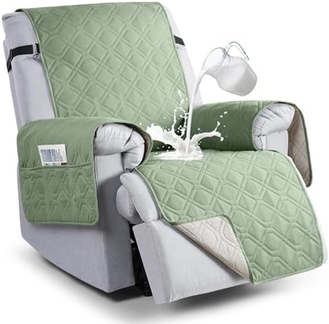 VANSOFY 100% Waterproof Recliner Chair Covers Washable, Light Green by VANSOFYFURNITURECOVERS