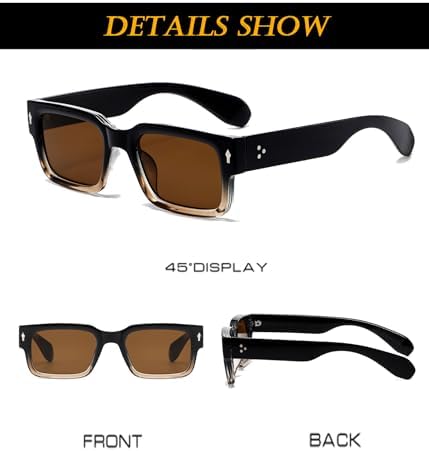 EYLRIM Square Frame Sunglasses for Women Men Trendy Chunky Rectangle Sun - Image 6