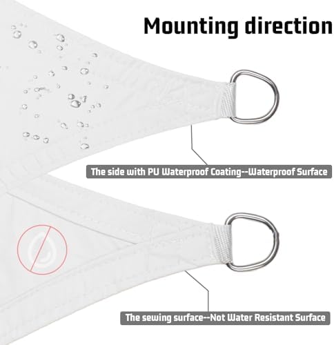 LOVE STORY Custom Size 19' x 19' x 19' Waterproof Sun Shade Sail - Image 3