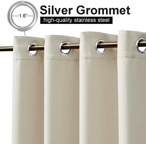 NICETOWN Outdoor Curtains for Patio Waterproof & Windproof 2 Panels, Thermal - Image 3
