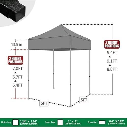 Eurmax USA 5x5ft Pop Up Canopy, Commercial Instant Tent - Image 3
