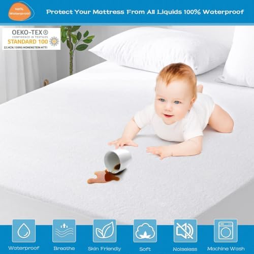 GRT 2 Pack Full Mattress Protector Waterproof, Breathable & Noiseless Premium - Image 2