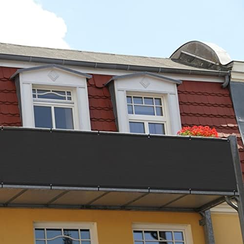 SUNLAX Custom Size 2.5'x13' Black Balcony Privacy Screen 90% UV Block - Image 7