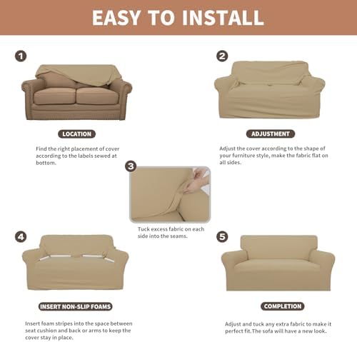 Easy-Going 100% Waterproof Couch Cover, 3 Cushion Couch Slipcover - Image 6