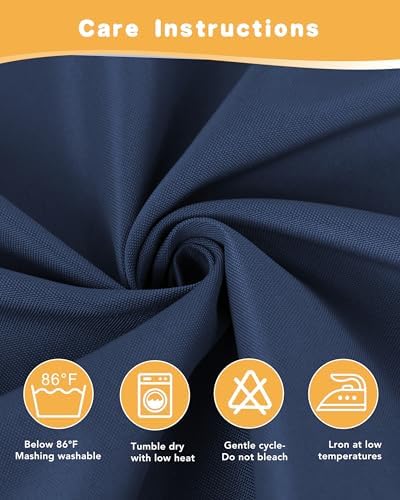 Extra Wide Outdoor Curtains for Patio Waterproof 2 Pcs 110x95 Inch Navy - Image 5