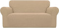 Easy-Going Stretch Loveseat Couch Covers Washable Sand by Easy-Going