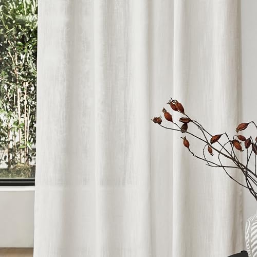 MYSKY HOME Curtains 63 Inch Length 2 Panels, Boho Curtains Sheer Light Soften - Image 4