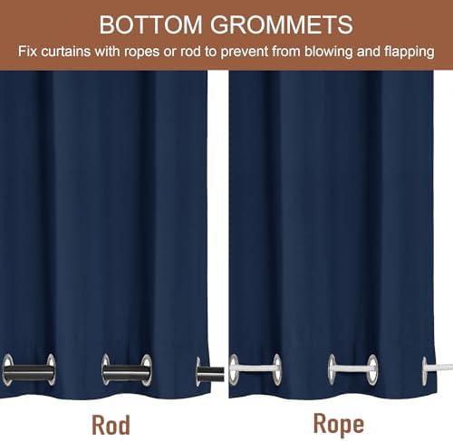 RYB HOME 2 Panels Outdoor Curtains - Image 3