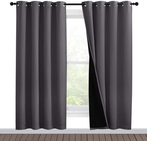 NICETOWN Grey Full Shade Curtain Panels, Pair of Energy Smart & Noise Blocking by NICETOWN