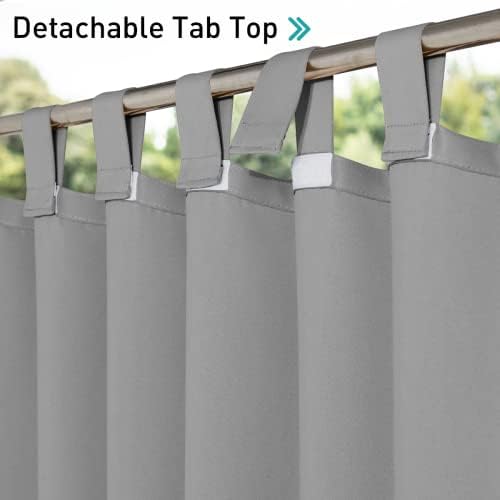 NICETOWN Outdoor Curtain for Patio Waterproof 95 inch Length, Sticky Tab Top - Image 3