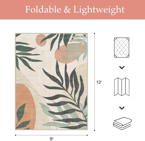 GENIMO 9x12 Outdoor Rug, Washable Quick Dry - Image 2