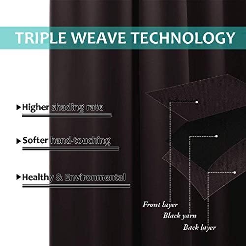 NICETOWN Toffee Brown Full Shade Curtain Panels, Pair of Thermal Insulated & - Image 5