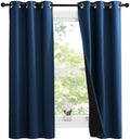 NICETOWN Moroccan Blue Full Shade Curtain Panels, Pair of Thermal Insulated & by NICETOWN