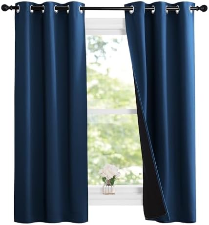 NICETOWN Moroccan Blue Full Shade Curtain Panels, Pair of Thermal Insulated & by NICETOWN
