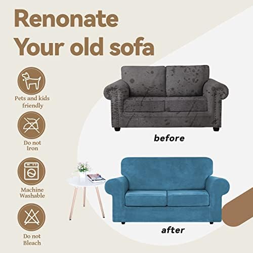 WEERRW Velvet Stretch 3 Pieces Couch Cover - Image 5