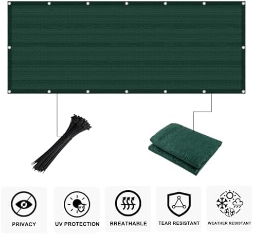 COOLBOYS Customized 3'x25' Dark Green Balcony Privacy Screen Fence Cover - Image 2