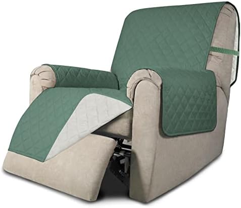 Easy-Going Reversible Couch Cover, Recliner 22 in, Cyan/Ivory by Easy-Going