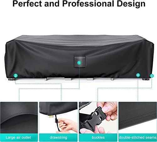 Waterproof Outdoor Patio Furniture Covers 78"L×62"W×30"H Black - Image 5