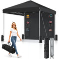 10x10 Pop Up Canopy with Sidewall, Instant Canopy Tent with Organizer Pockets by Aicuu