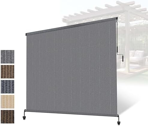 Outdoor Roller Shades for Patio 72"Wx96"H, Patio Shade Roll Up Outdoor Blind by NOVINO