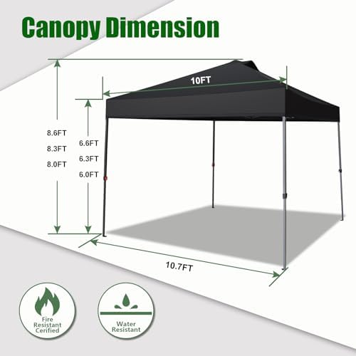 Eurmax USA NOMATTER ONE-Person Open&Close 10x10ft Pop Up Canopy Tent，Portable - Image 2